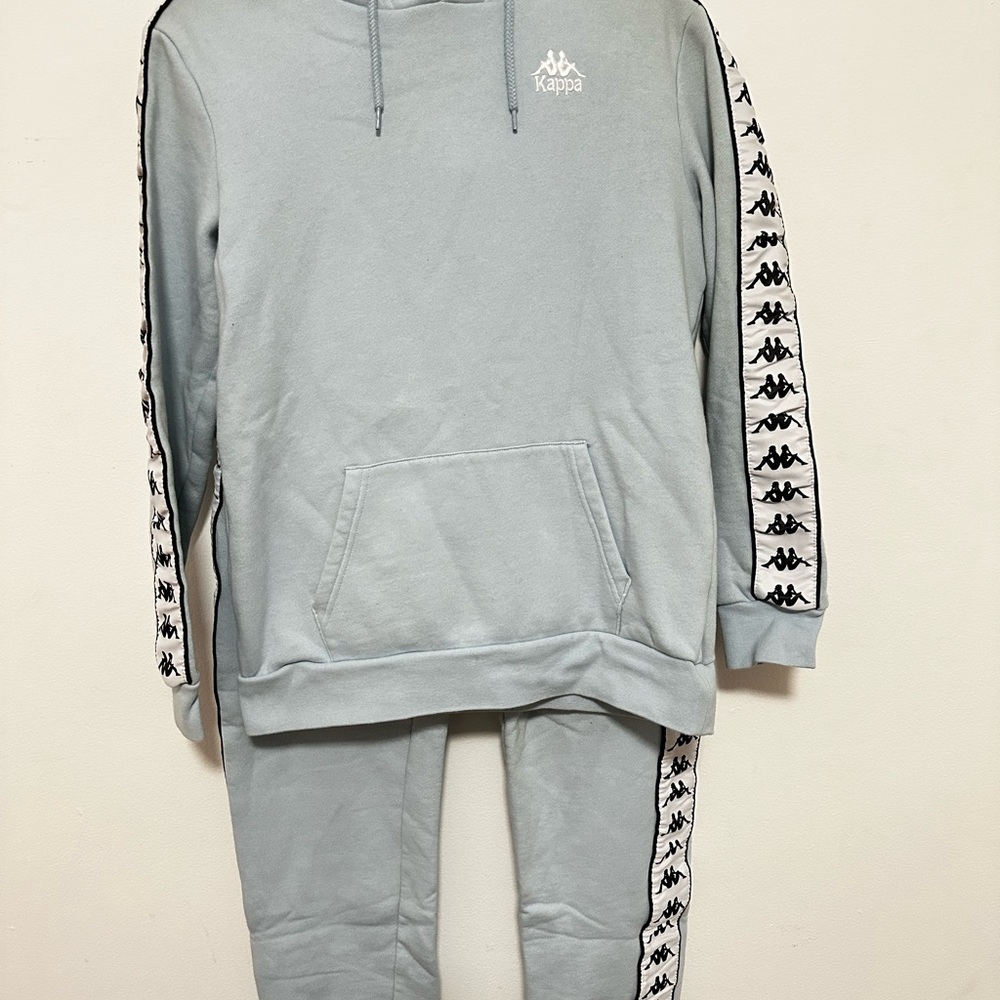 Kappa Sky Blue Hoodie and Joggers Set with Logo Accents